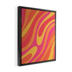 Wavy Loops Retro Abstract Pattern in Hot Pink Magenta Orange Mustard Framed Canvas Print Gallery Image 2