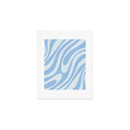 Wavy Loops Retro Abstract Pattern in Powder Blue Tones Art Print Gallery Image 1