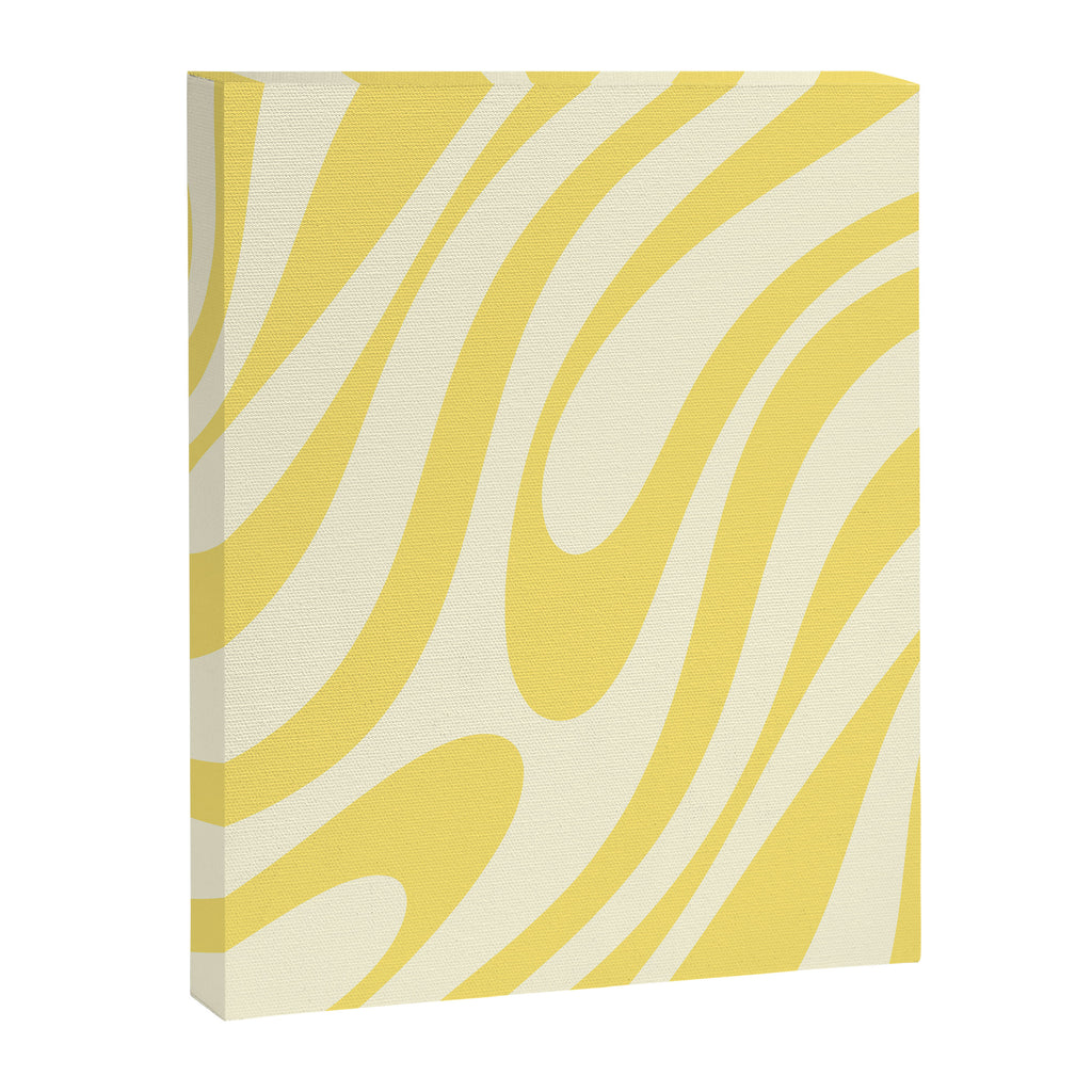 Wavy Loops Retro Abstract Pattern in Yellow Canvas Print Gallery Image 8