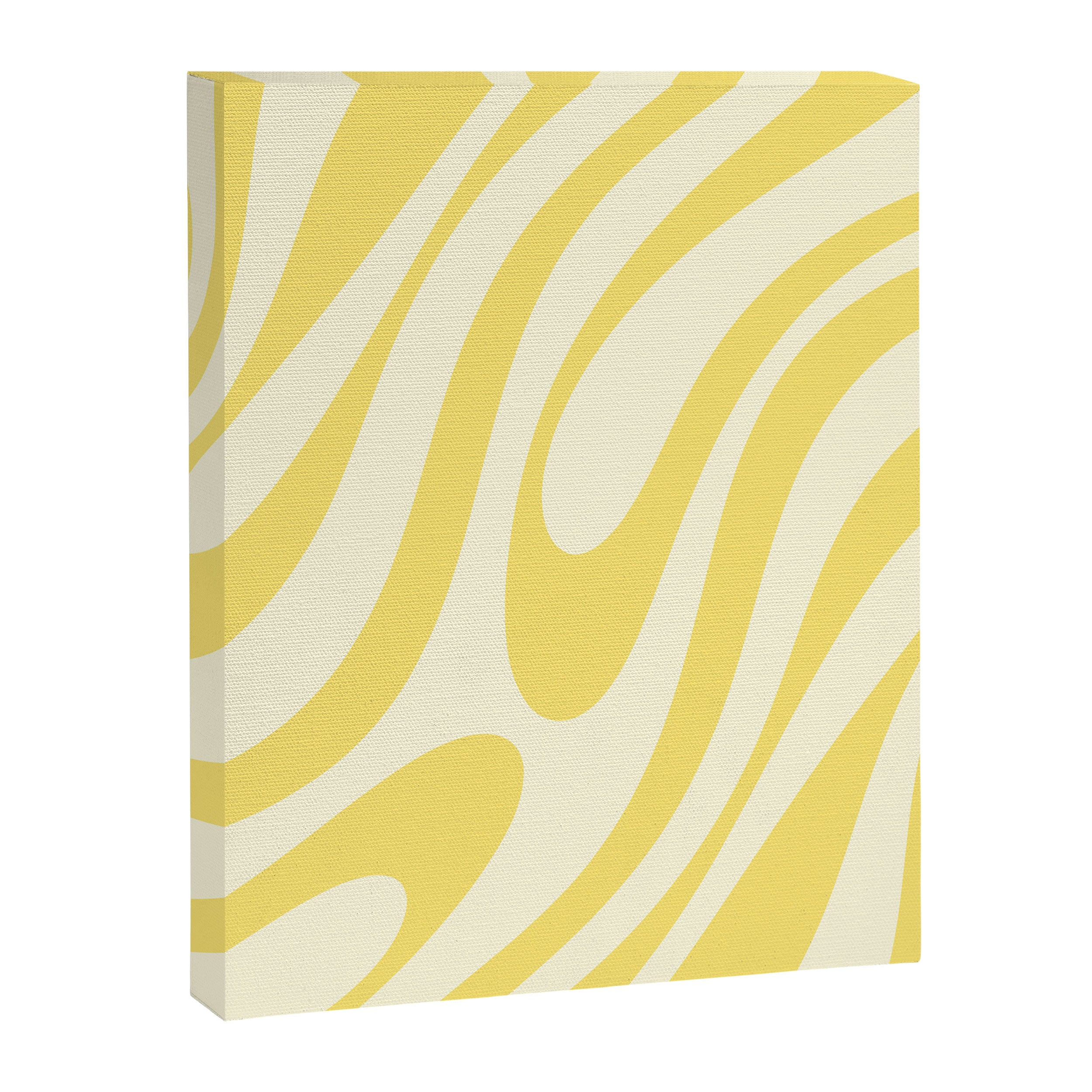 Wavy Loops Retro Abstract Pattern in Yellow Canvas Print Gallery Image 8