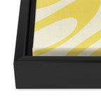 Wavy Loops Retro Abstract Pattern in Yellow Framed Canvas Print Gallery Image 3