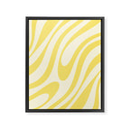 Wavy Loops Retro Abstract Pattern in Yellow Framed Canvas Print Gallery Image 8
