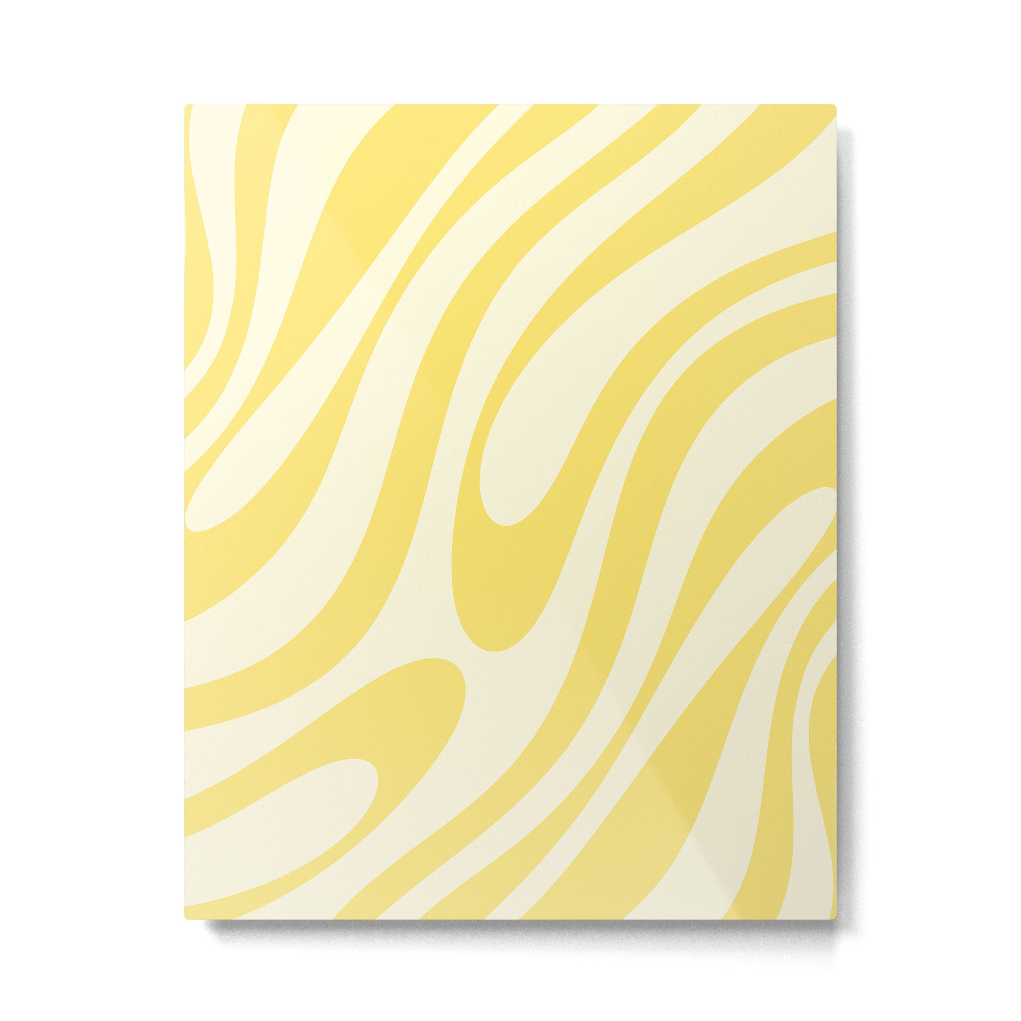 Wavy Loops Retro Abstract Pattern in Yellow Metal Print Gallery Image 6