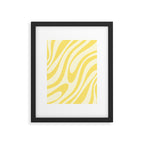 Wavy Loops Retro Abstract Pattern in Yellow Framed Art Print Gallery Image 6