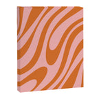 Wavy Loops Retro Abstract Pattern Pink Orange Canvas Print Gallery Image 8
