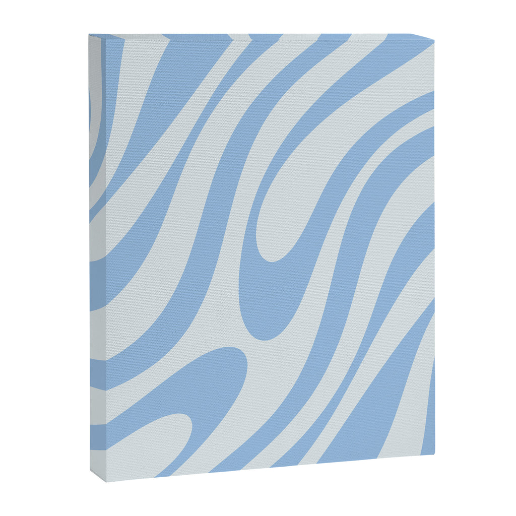 Wavy Loops Retro Abstract Pattern Powder Blue Canvas Print Gallery Image 8