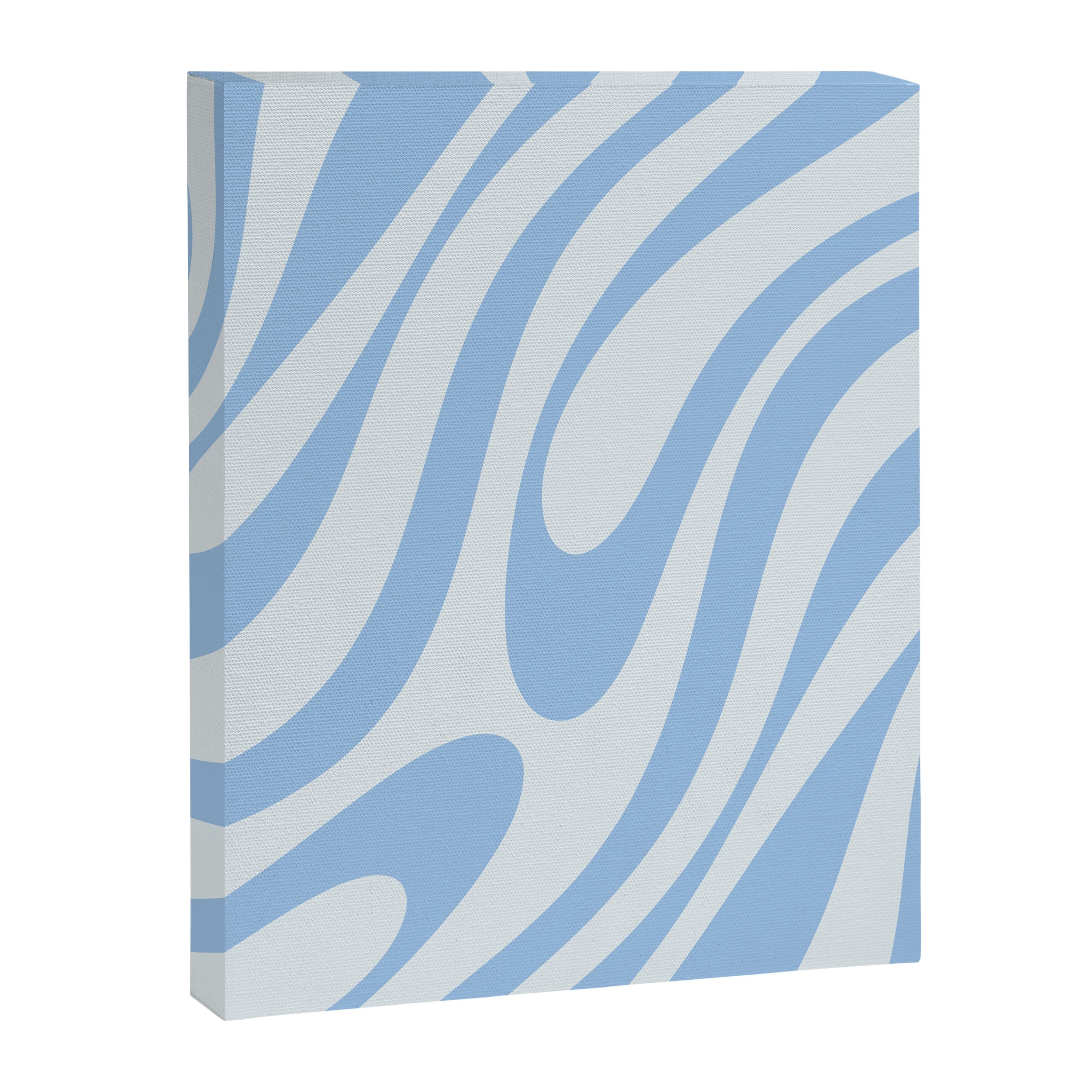 Wavy Loops Retro Abstract Pattern Powder Blue Canvas Print Gallery Image 8