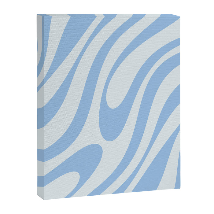 Wavy Loops Retro Abstract Pattern Powder Blue Canvas Print Gallery Image 1