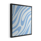 Wavy Loops Retro Abstract Pattern Powder Blue Framed Canvas Print Gallery Image 2