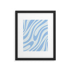 Wavy Loops Retro Abstract Pattern Powder Blue Framed Art Print Gallery Image 6