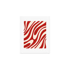 Wavy Loops Retro Abstract Pattern Red and Almond Cream Art Print Gallery Image 1