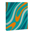 Wavy Loops Retro Abstract Pattern Teal Turquoise Orange Aqua Canvas Print Gallery Image 8