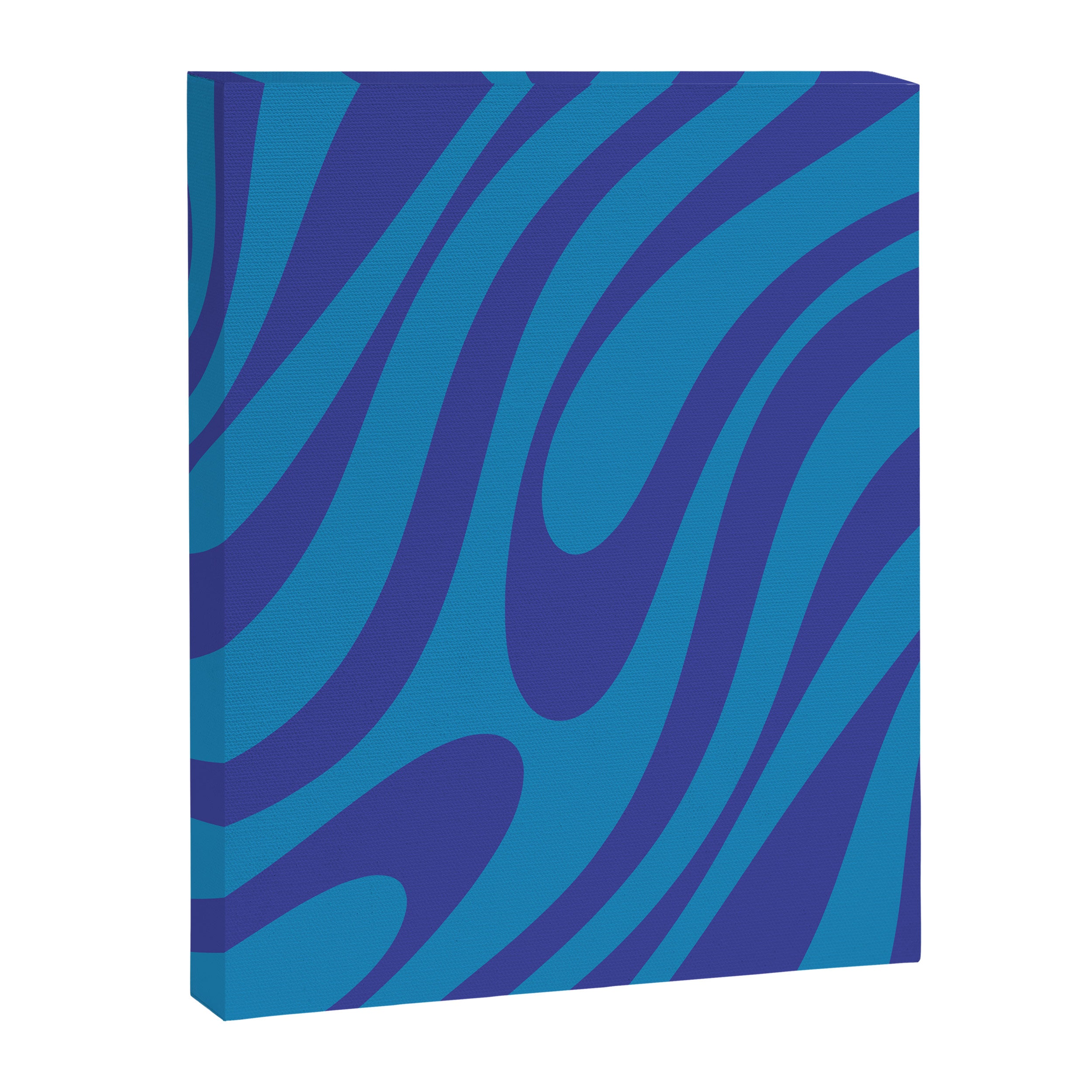 Wavy Loops Retro Contemporary Pop Pattern in Bold Blue Canvas Print Gallery Image 8