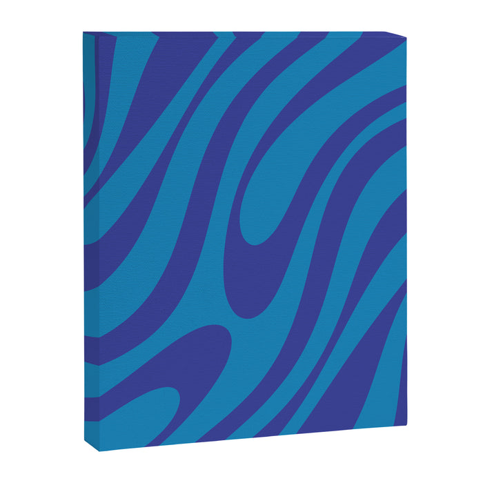 Wavy Loops Retro Contemporary Pop Pattern in Bold Blue Canvas Print Gallery Image 1