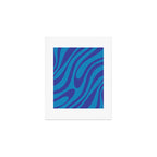 Wavy Loops Retro Contemporary Pop Pattern in Bold Blue Art Print Gallery Image 1