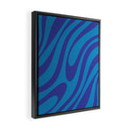 Wavy Loops Retro Contemporary Pop Pattern in Bold Blue Framed Canvas Print Gallery Image 2