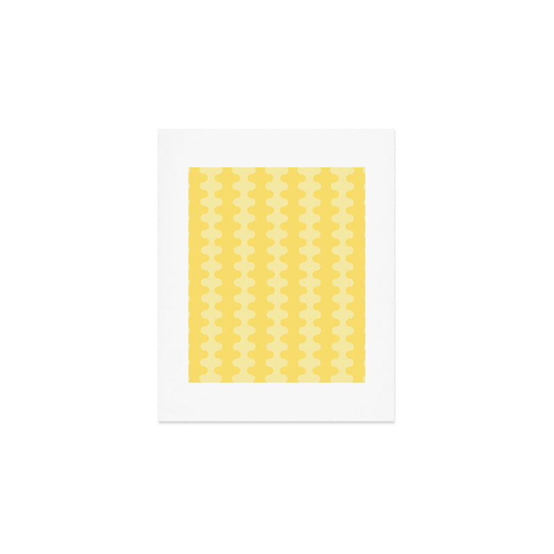 Wavy Stripes Butter Yellow Ogee A-Go-Go Pop Pattern Art Print Gallery Image 1