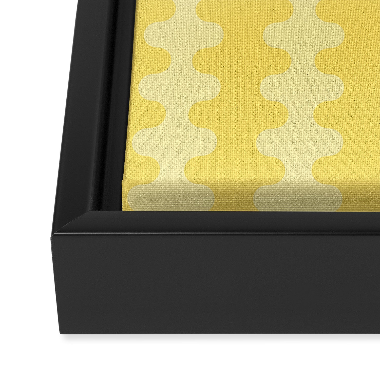Wavy Stripes Butter Yellow Ogee A-Go-Go Pop Pattern Framed Canvas Print Gallery Image 3