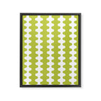 Wavy Stripes Chartreuse Lime and White Ogee A-Go-Go Retro Contemporary Pattern Framed Canvas Print Gallery Image 8