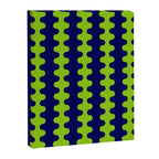 Wavy Stripes Lime Green and Navy Blue Ogee A-Go-Go Bold Retro Contemporary Pattern Canvas Print Gallery Image 8