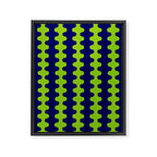 Wavy Stripes Lime Green and Navy Blue Ogee A-Go-Go Bold Retro Contemporary Pattern Framed Canvas Print Gallery Image 8