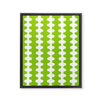 Wavy Stripes Lime Green Ogee A-Go-Go Retro Contemporary Pattern Framed Canvas Print Gallery Image 8