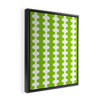 Wavy Stripes Lime Green Ogee A-Go-Go Retro Contemporary Pattern Framed Canvas Print Gallery Image 2