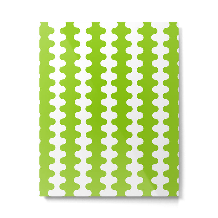 Wavy Stripes Lime Green Ogee A-Go-Go Retro Contemporary Pattern Metal Print Gallery Image 1