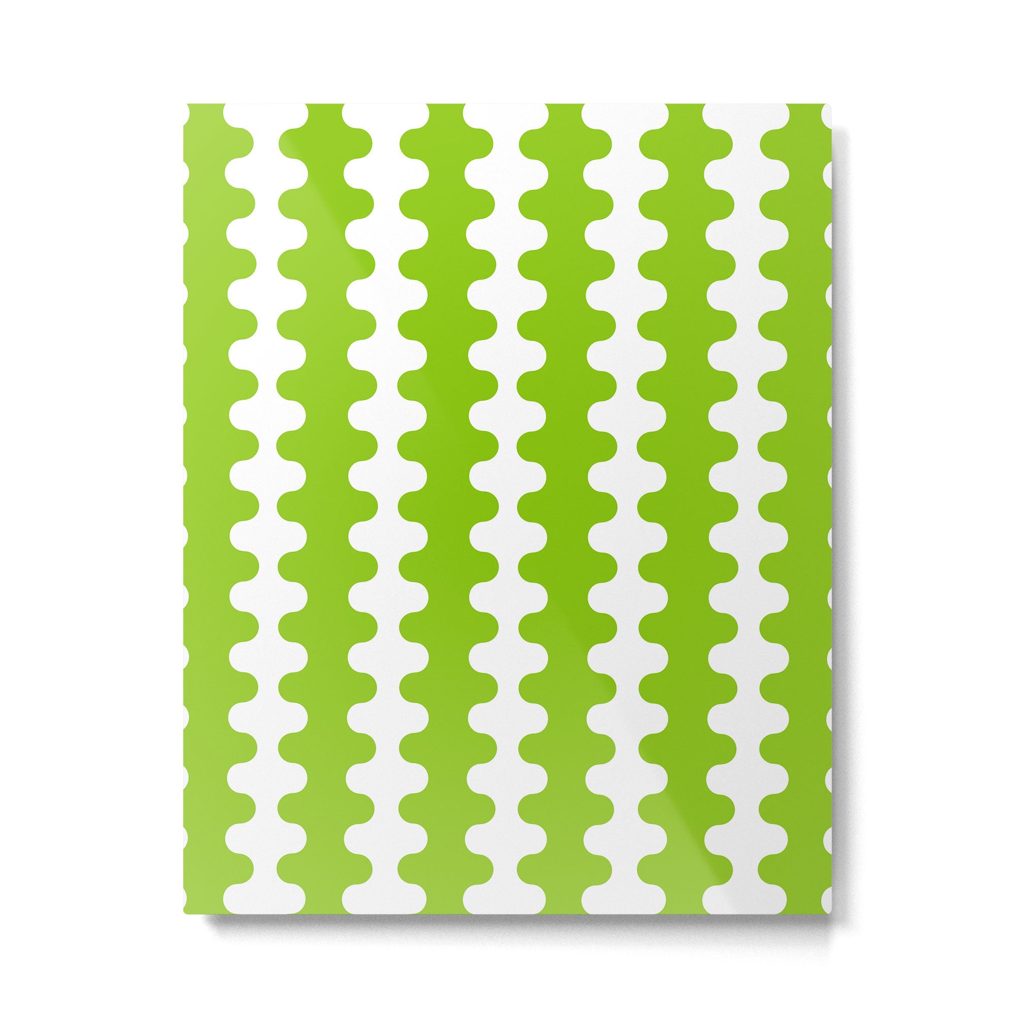 Wavy Stripes Lime Green Ogee A-Go-Go Retro Contemporary Pattern Metal Print Gallery Image 6