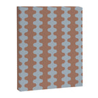 Wavy Stripes Mocha Brown and Dusty Light Blue Ogee A-Go-Go Pattern Canvas Print Gallery Image 8