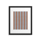 Wavy Stripes Mocha Brown and Dusty Light Blue Ogee A-Go-Go Pattern Framed Art Print Gallery Image 6