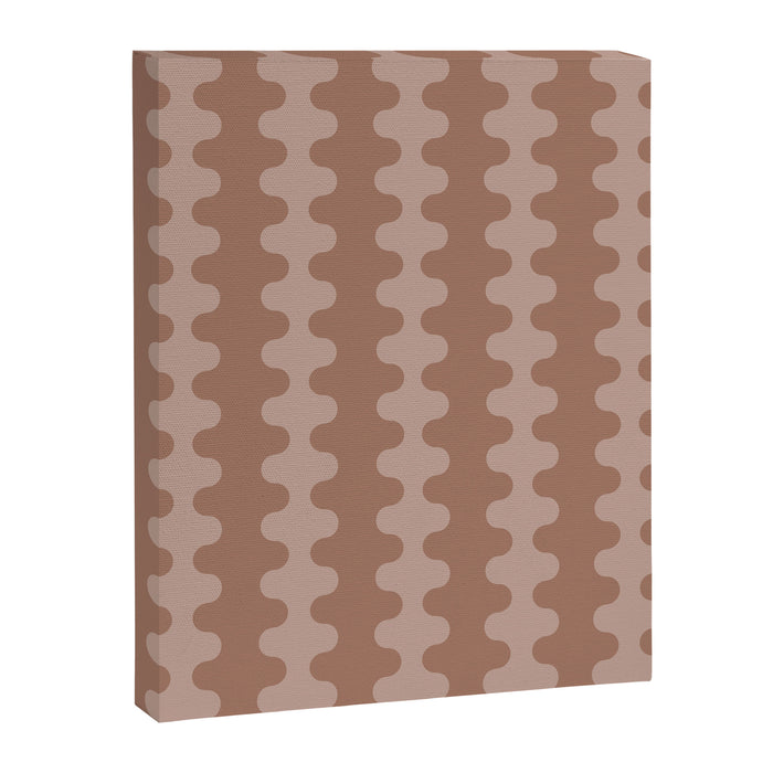 Wavy Stripes Mocha Coffee Brown Ogee A-Go-Go Pattern Canvas Print Gallery Image 1
