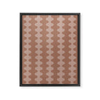 Wavy Stripes Mocha Coffee Brown Ogee A-Go-Go Pattern Framed Canvas Print Gallery Image 8