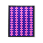 Wavy Stripes Ogee A-Go-Go Bold Pop Pattern in Purple Pink Framed Canvas Print Gallery Image 8