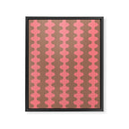 Wavy Stripes Ogee A-Go-Go Eclectic Vertical Pattern in Mocha and Soft Pink Framed Canvas Print Gallery Image 8