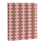 Wavy Stripes Ogee A-Go-Go Eclectic Vertical Pattern in Mocha and Soft Pink Canvas Print Gallery Image 8