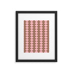 Wavy Stripes Ogee A-Go-Go Eclectic Vertical Pattern in Mocha and Soft Pink Framed Art Print Gallery Image 6