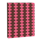 Wavy Stripes Ogee A-Go-Go Eclectic Vertical Pattern in Pink and Brown Canvas Print Gallery Image 8