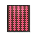 Wavy Stripes Ogee A-Go-Go Eclectic Vertical Pattern in Pink and Brown Framed Canvas Print Gallery Image 8