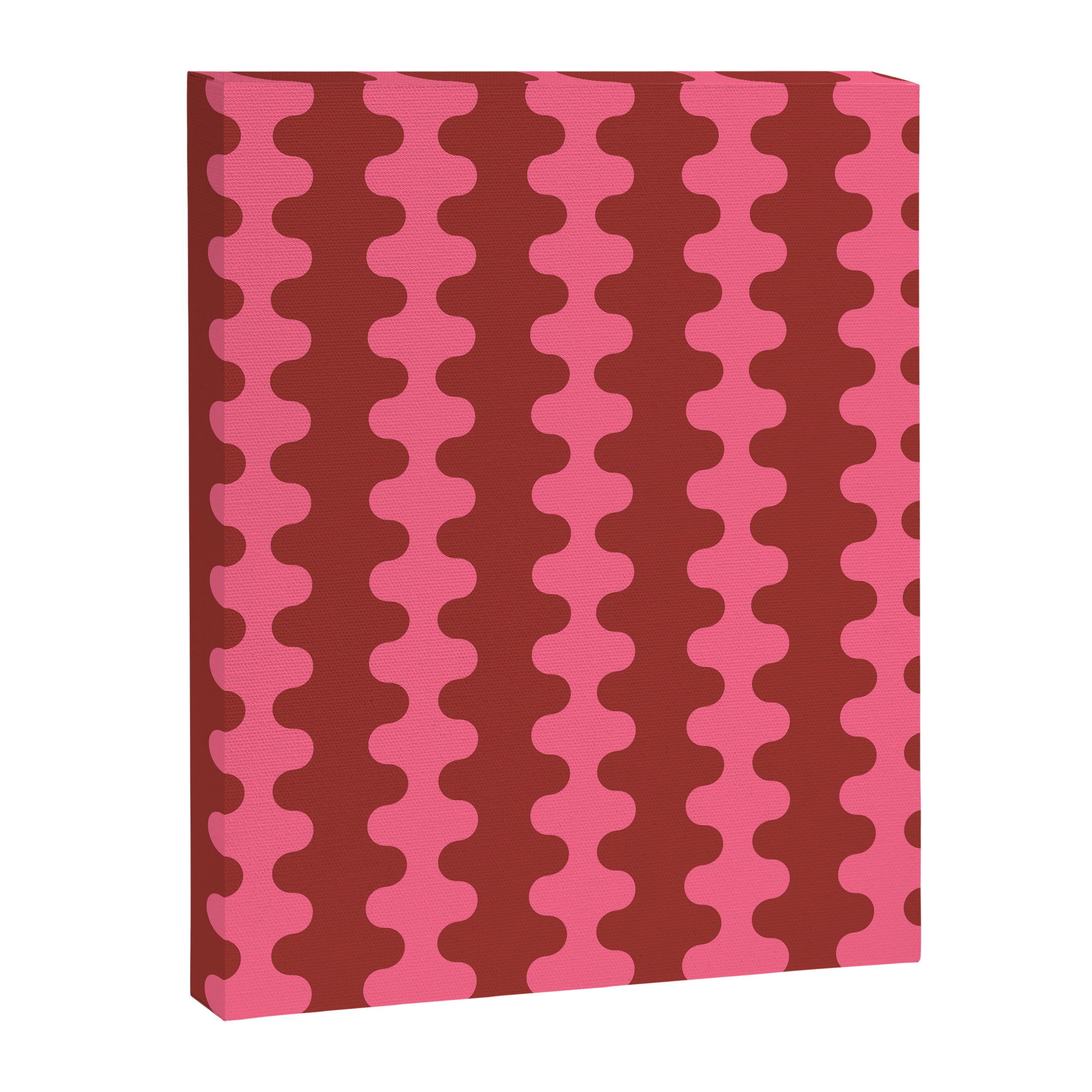 Wavy Stripes Ogee A-Go-Go Eclectic Vertical Pattern in Pink and Russet Canvas Print Gallery Image 8
