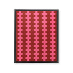 Wavy Stripes Ogee A-Go-Go Eclectic Vertical Pattern in Pink and Russet Framed Canvas Print Gallery Image 8
