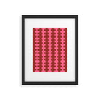 Wavy Stripes Ogee A-Go-Go Eclectic Vertical Pattern in Pink and Russet Framed Art Print Gallery Image 6