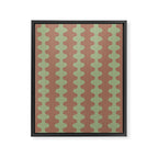 Wavy Stripes Ogee A-Go-Go Pattern in Mocha Brown and Earthy Sage Green Framed Canvas Print Gallery Image 8