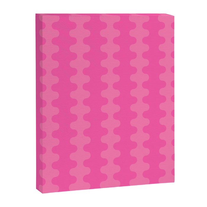 Wavy Stripes Ogee A-Go-Go Pop Pattern in Double Pink Canvas Print Gallery Image 1