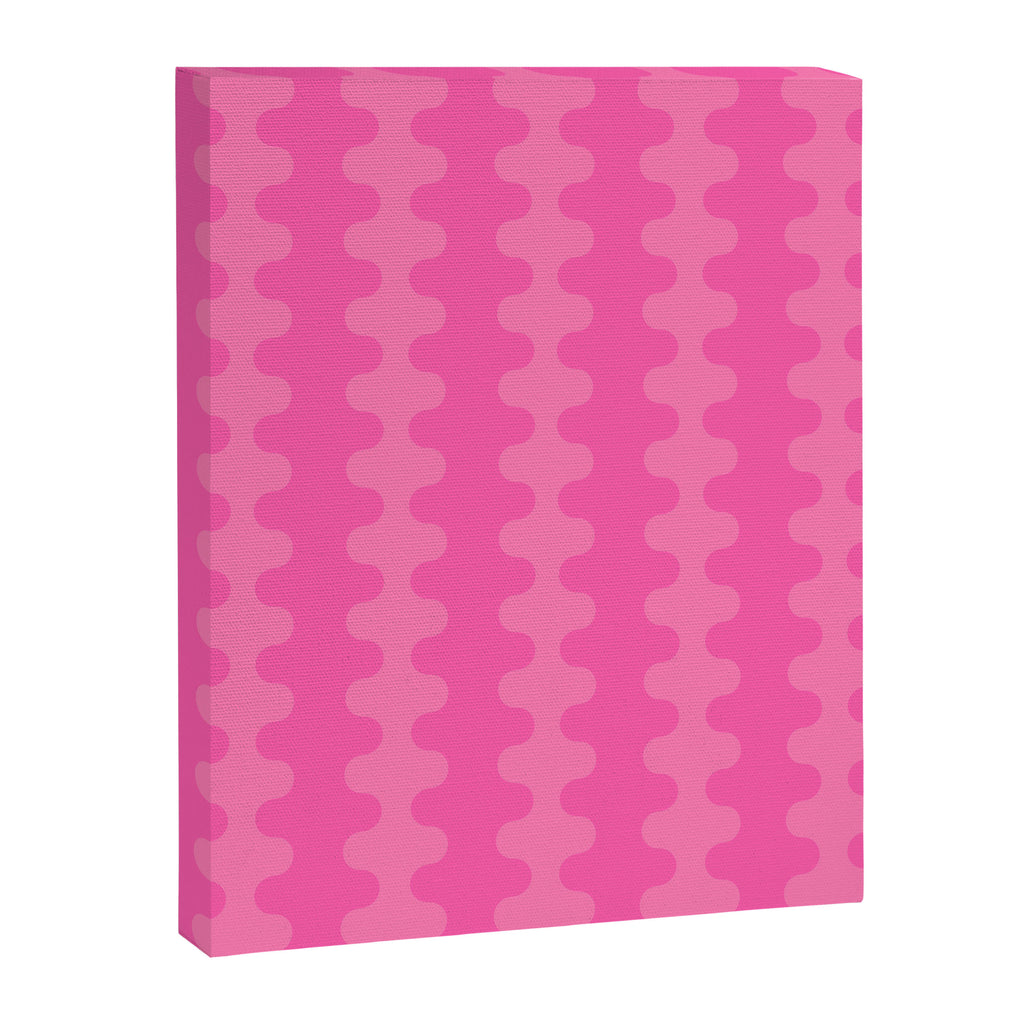 Wavy Stripes Ogee A-Go-Go Pop Pattern in Double Pink Canvas Print Gallery Image 8