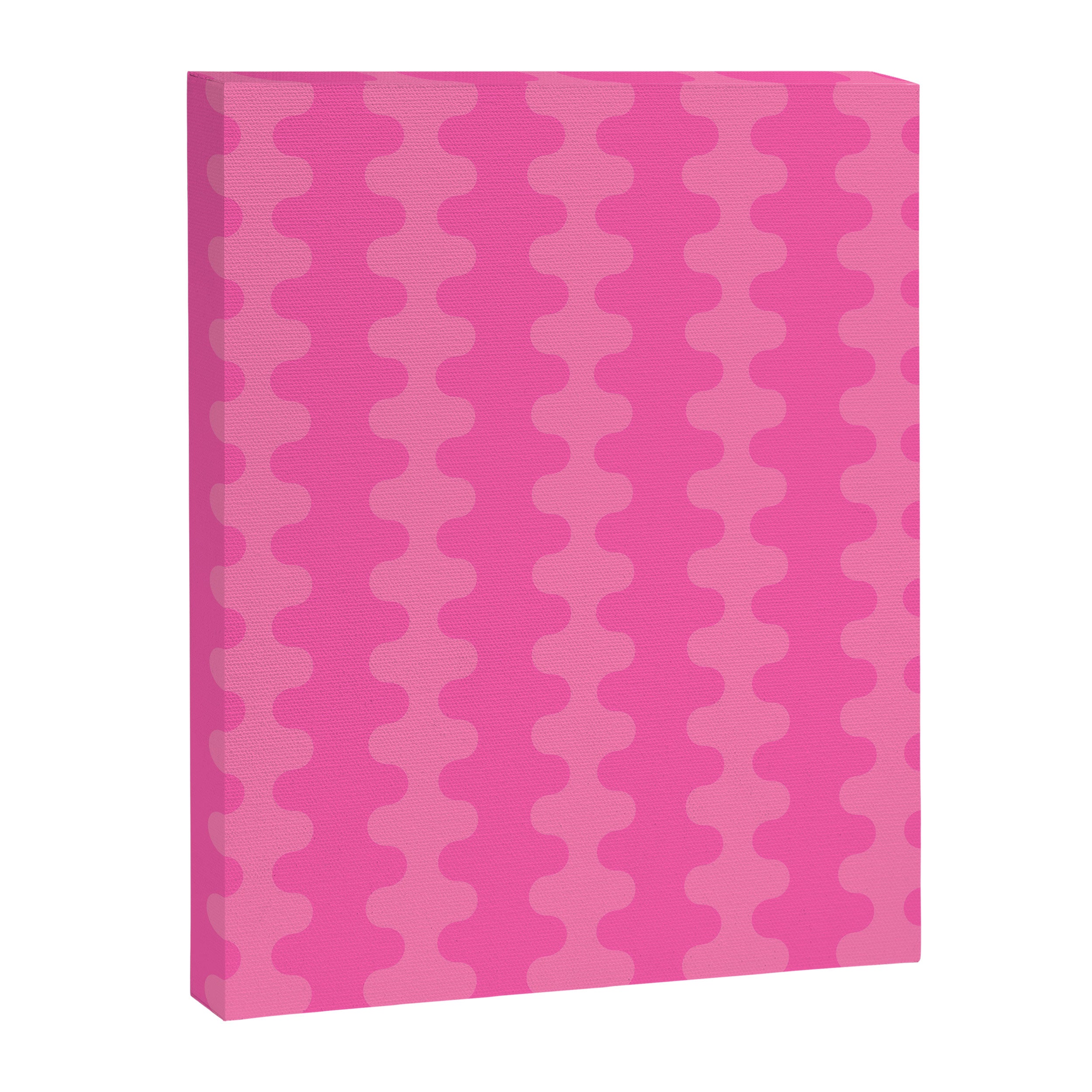 Wavy Stripes Ogee A-Go-Go Pop Pattern in Double Pink Canvas Print Gallery Image 8