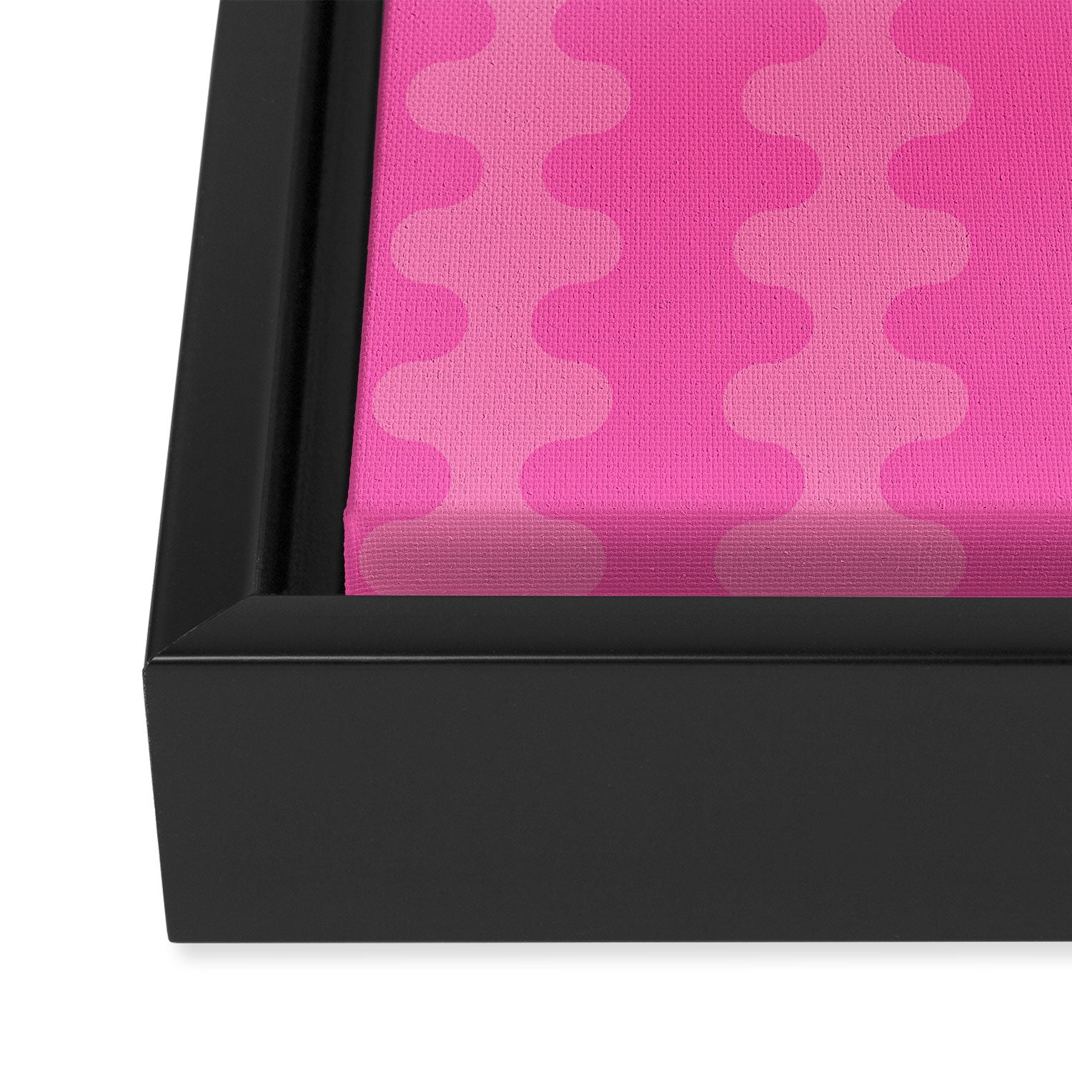 Wavy Stripes Ogee A-Go-Go Pop Pattern in Double Pink Framed Canvas Print Gallery Image 3
