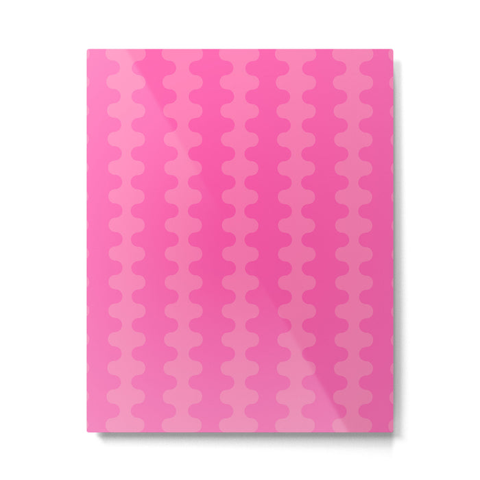 Wavy Stripes Ogee A-Go-Go Pop Pattern in Double Pink Metal Print Gallery Image 1