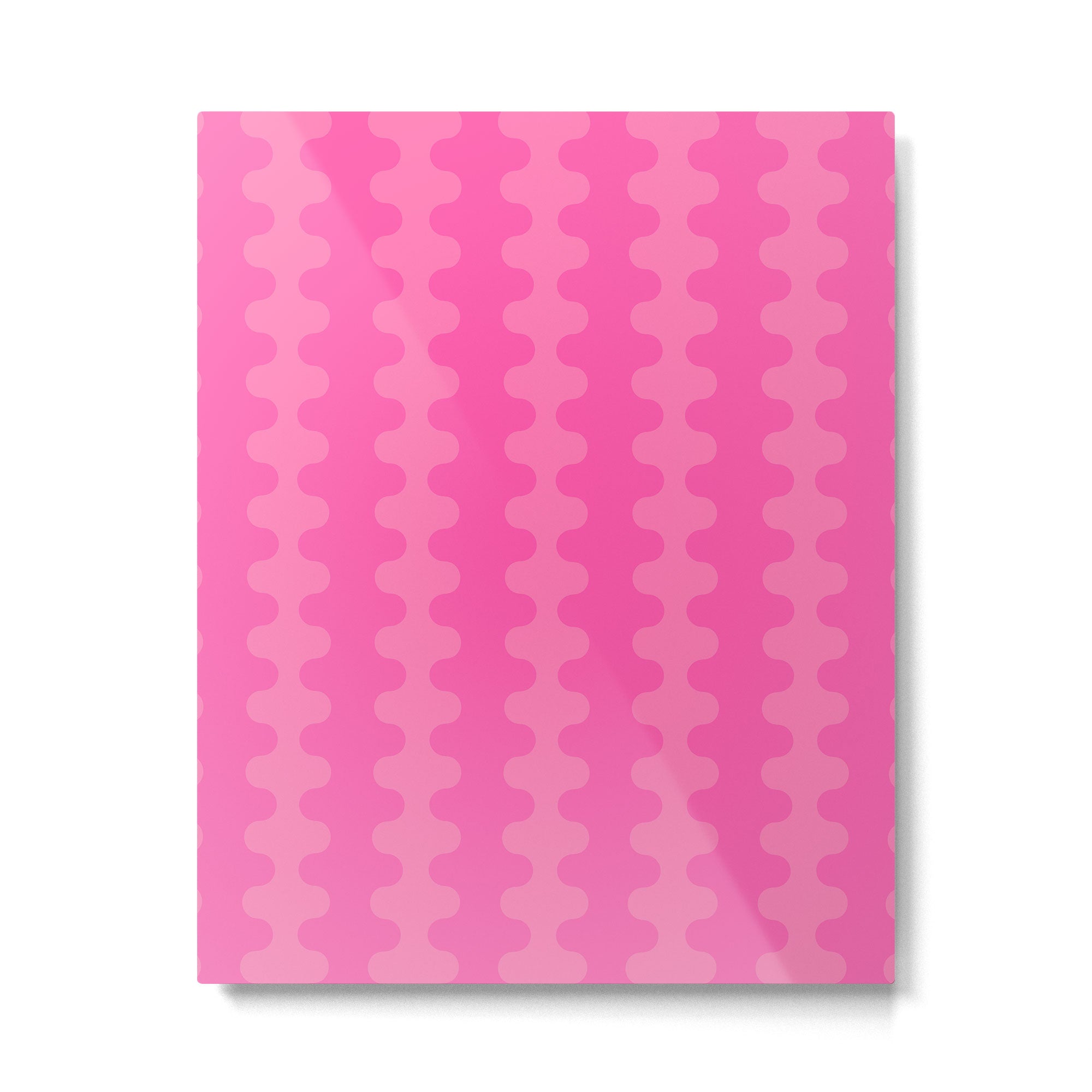 Wavy Stripes Ogee A-Go-Go Pop Pattern in Double Pink Metal Print Gallery Image 6