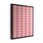 Wavy Stripes Ogee A-Go-Go Retro Contemporary Pattern in Pink Cream Framed Canvas Print Gallery Image 2